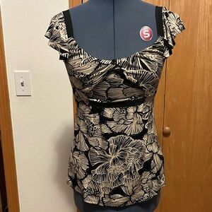 Weston Wear Black and beige Floral Blouse